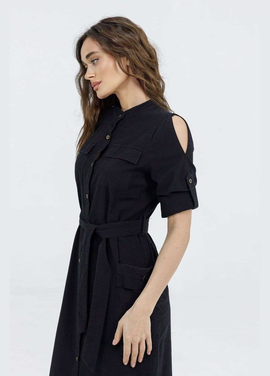 Черное повседневный платье женское Lora однотонное