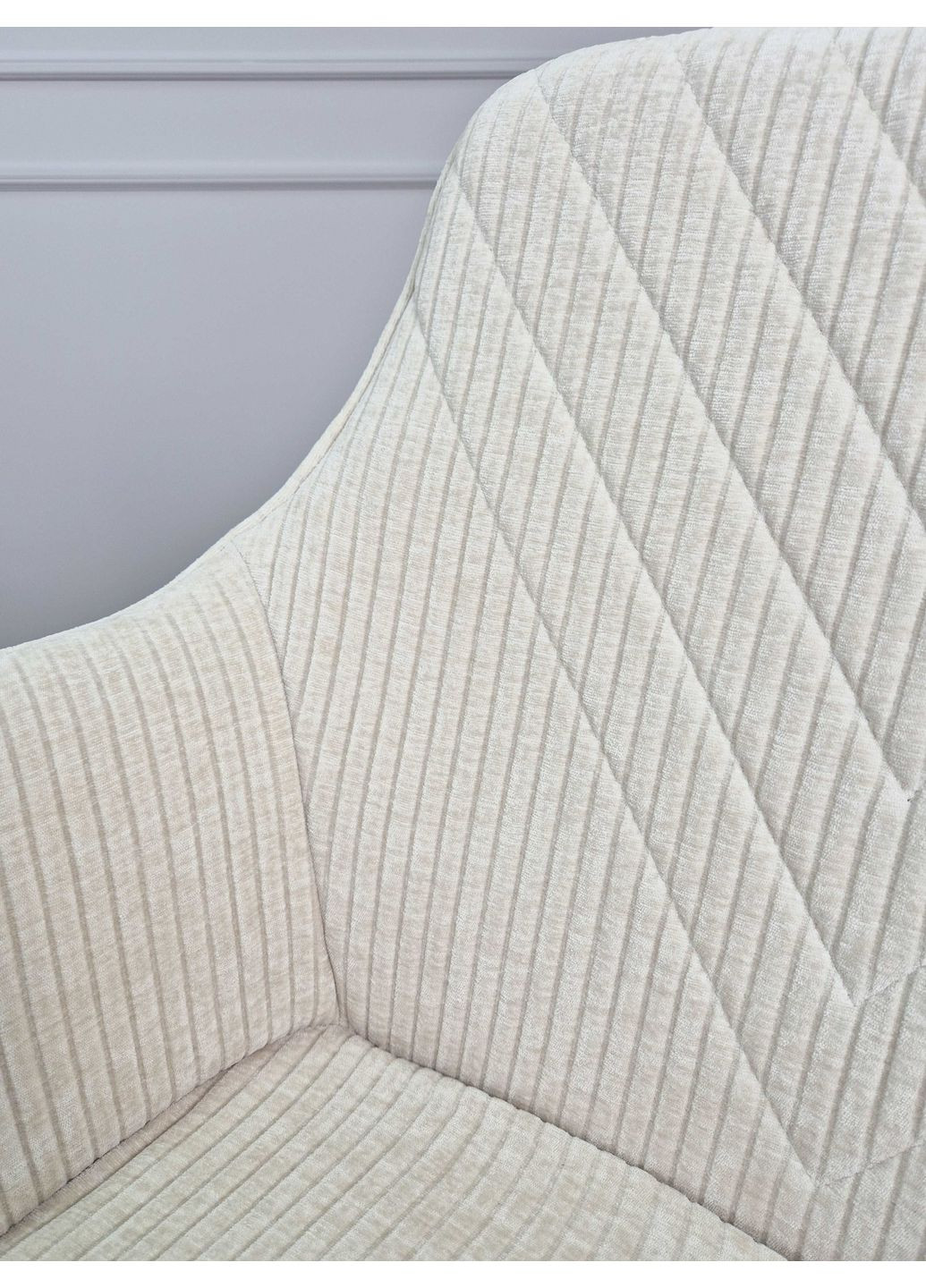 Стілець Alison Чорний каркас / Біла тканина Intarsio (372178935)