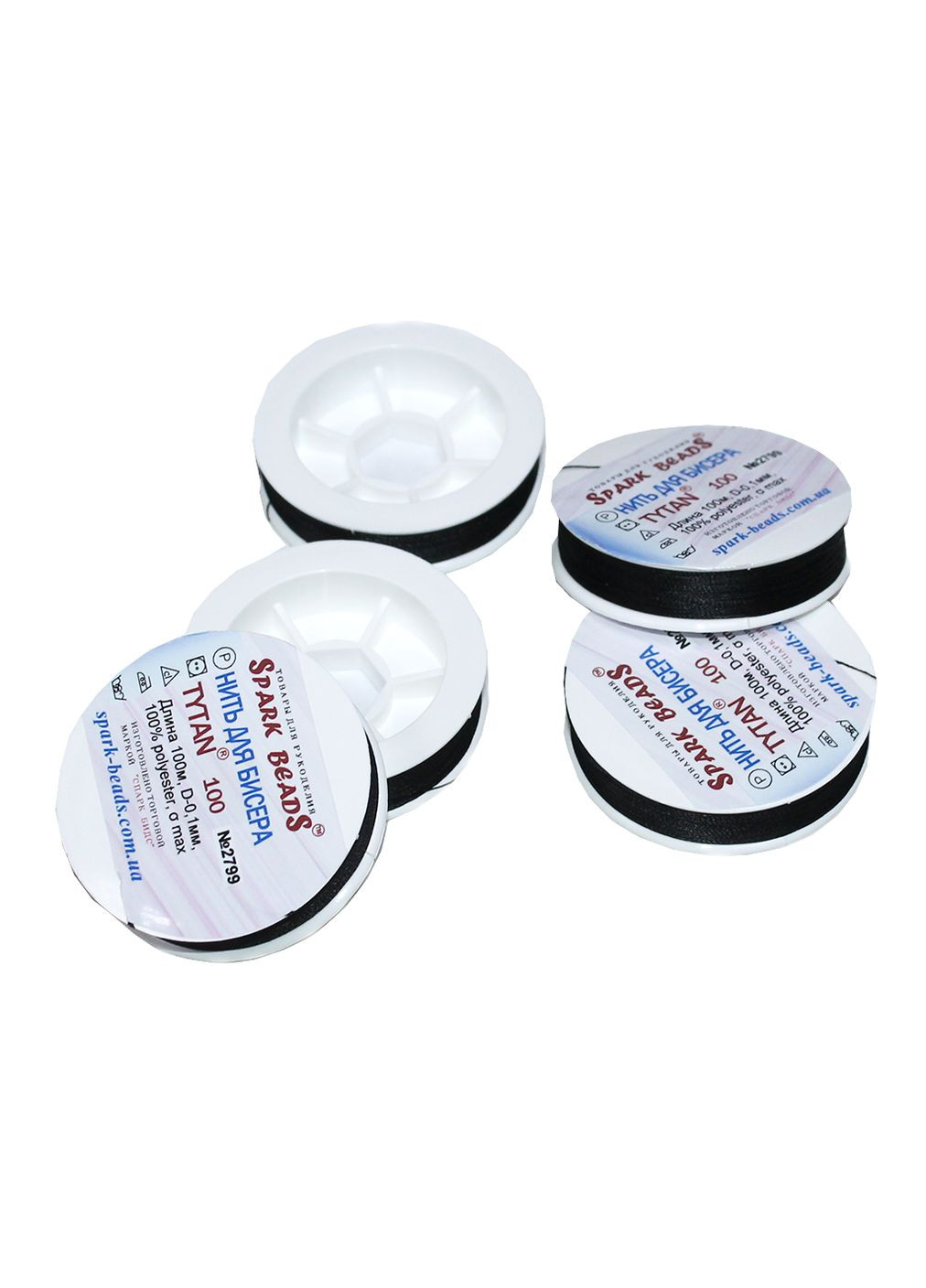 Нитки для бисера TYTAN черные №2500/0.1мм/100м FROM FACTORY NSC (335397207)