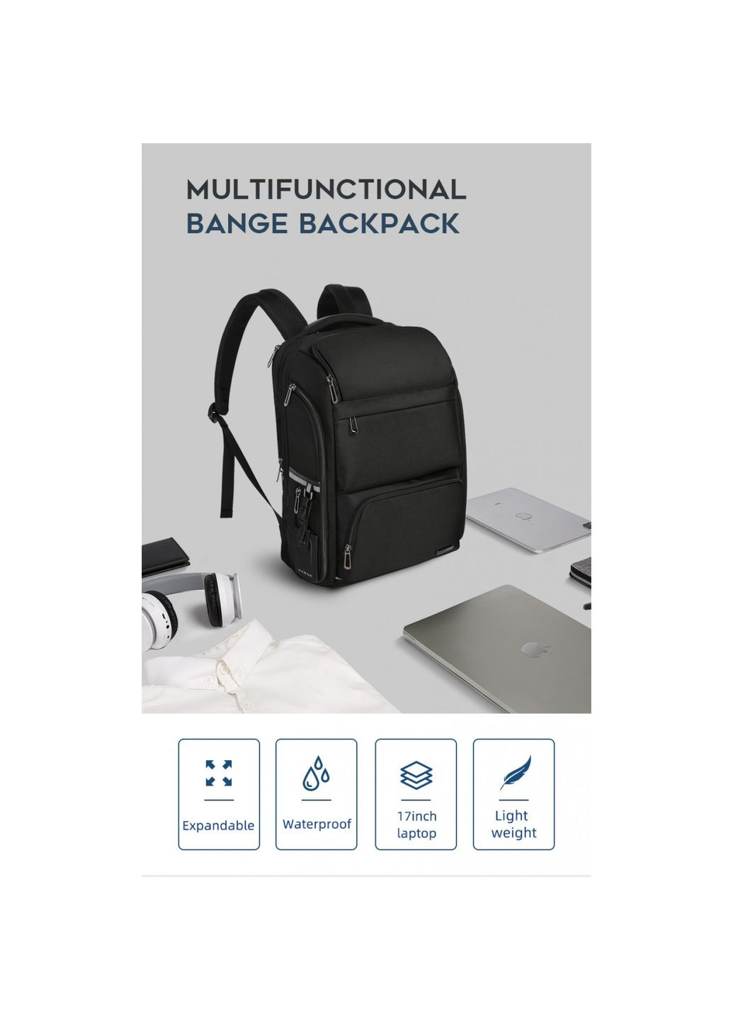 Рюкзак () 17" с USB Bange BGS7309 Black (366288910)