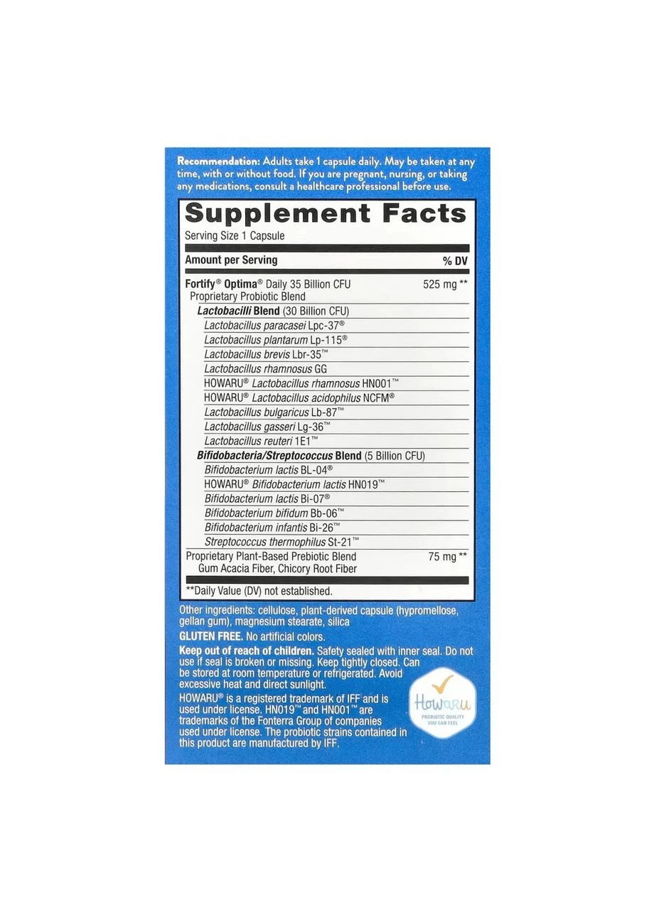Пробіотики та пребіотики Fortify Optima Daily Probiotic + Prebiotics 35 млрд КУО Natures Way, 30 капсул Nature's Way (361116832)