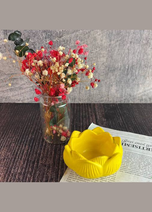 Гипсовый подсвечник - Лотос в ассортименте Белый No Brand (322347580)