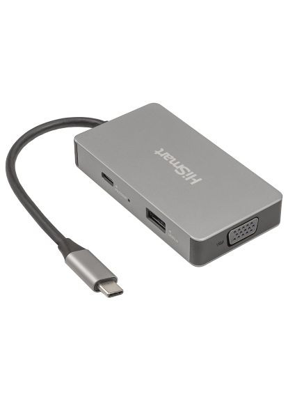 Концентратор (CA913879) HiSmart USB-C to 2xHDMI + VGA + USB 2.0 + USB-C PD60W (366650886)