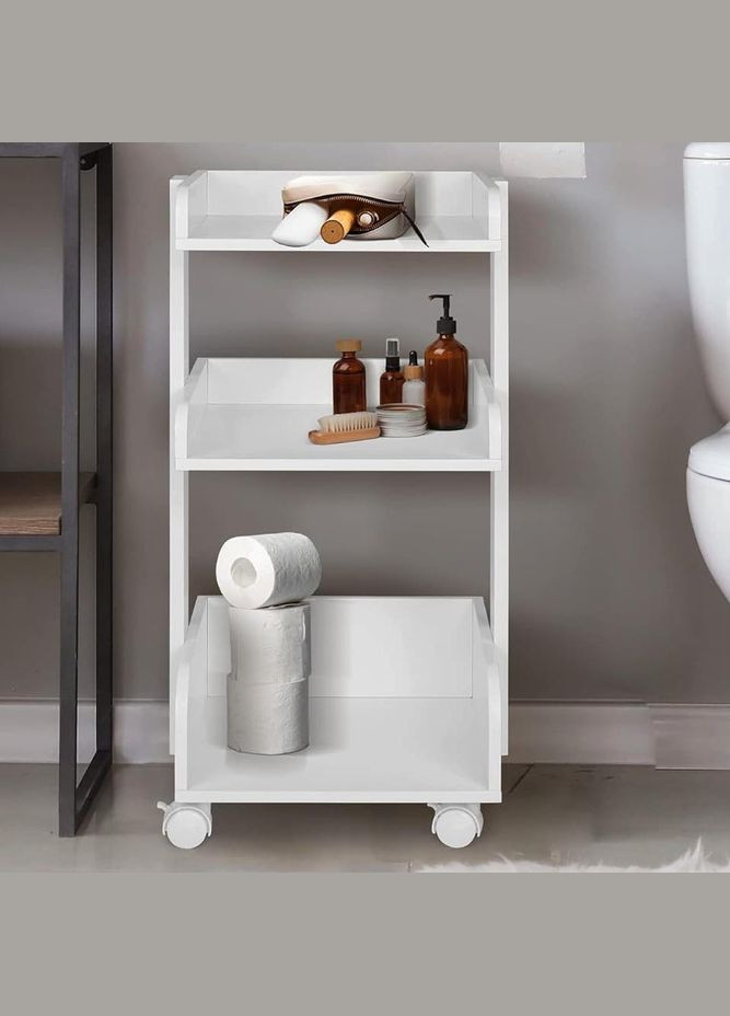 Этажерка из дерева для ванной на колёсиках Окулури зефир (АБТ-009020) No Brand (328210532)