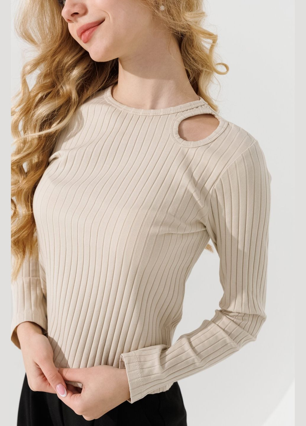 Бежевый демисезонный повседневный лонгслив First Kids однотонный