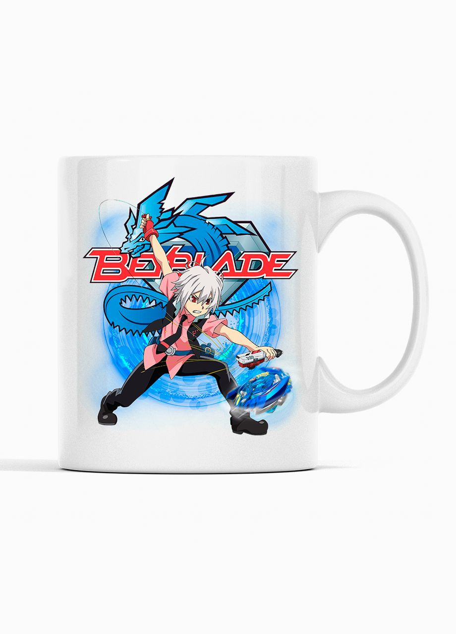 Білий кухоль (чашка) з оригінальним принтом гри Beyblade "Дзиґа Beyblade burst - Бейблейд берст. Куренай Шу" Кавун Чашка (316112464)
