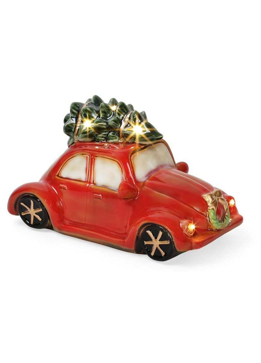 Декор новорічний "санта в машині" фарфор з led-підсвічуванням Bona (282595219)