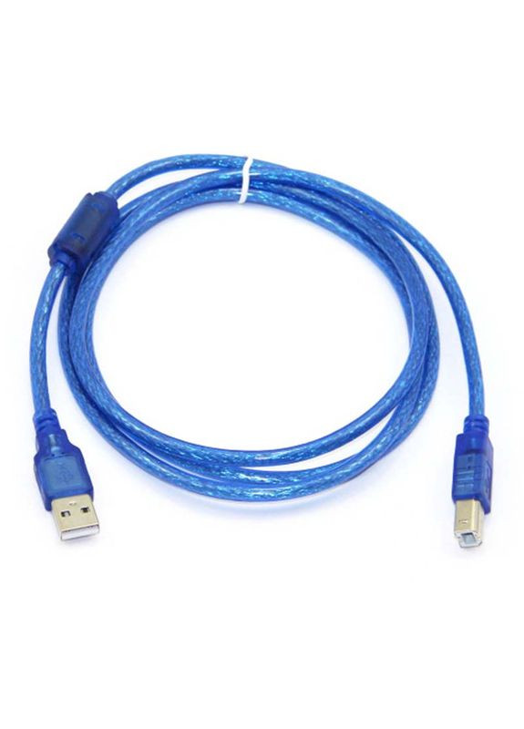 Кабель USB 2.0 AM/BM, 1.8m, 1 феррит, прозрачный синий Ritar (274540577)