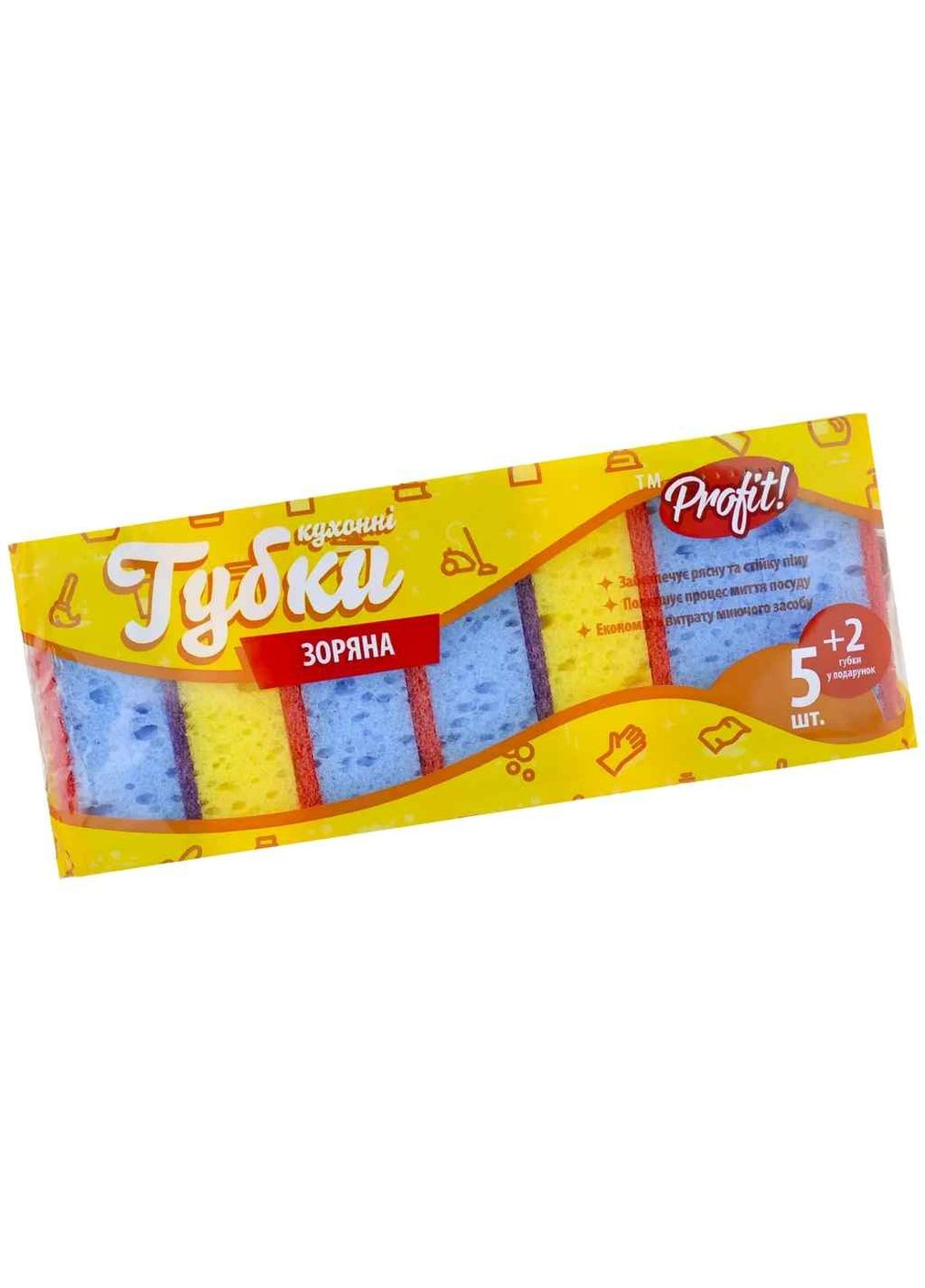 Губки кухонні 7шт пористі ЗОРЯНА PROfit (354342773)