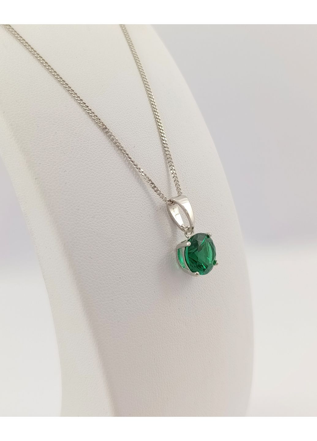 Срібне кольє з смарагдом "Nano" БПК4500-ізн No Brand Кольє (356180644)