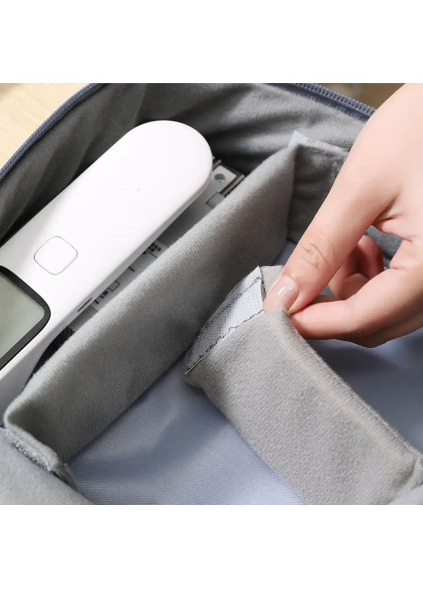 Дорожній органайзер для кабелів і зарядних пристроїв, сумка-чохол з ручкою Oxford 300D, сірий, компактний No Brand (363052180)