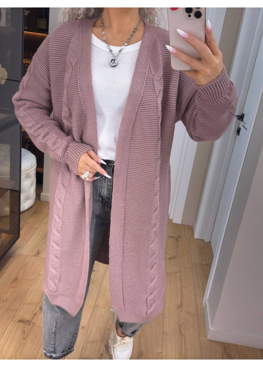 Темно-лиловый демисезонный кардиган No Brand