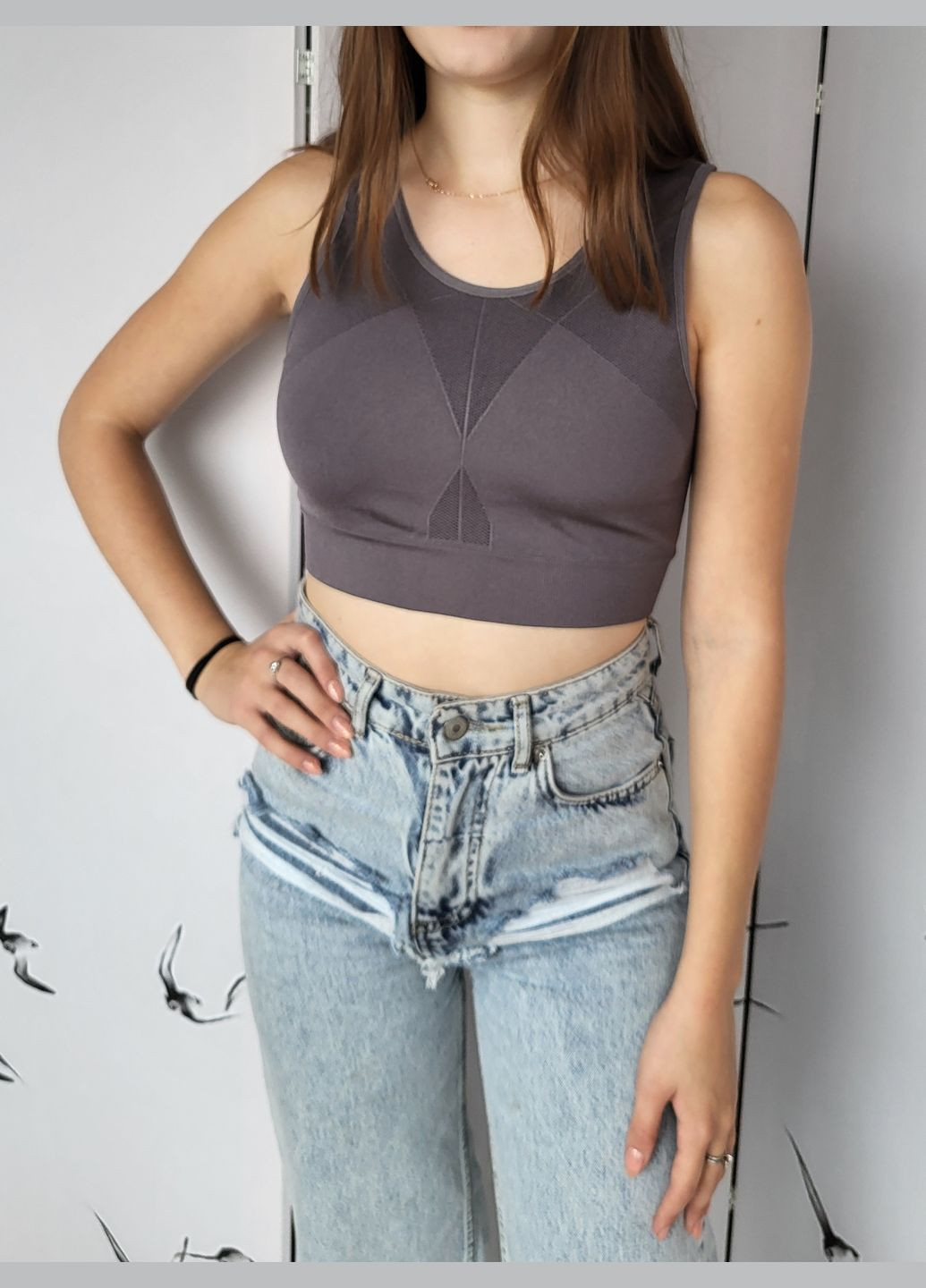 Топ компрессионный с поддержкой груди спортивный Essentials (314827596)