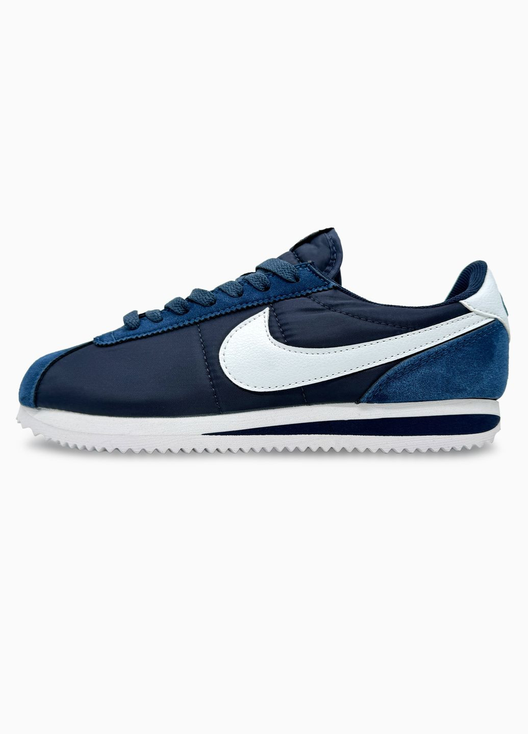 Синие демисезонные кроссовки мужские и женские nike cortez blue navi white | найк кортез синие No Brand