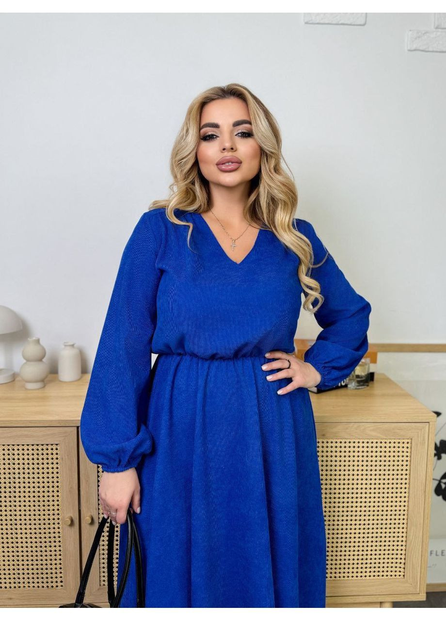 Синее повседневный платье вельветовое LeVi