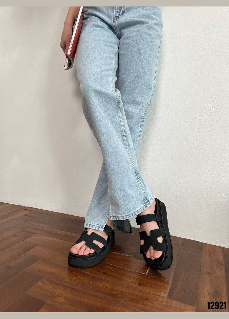 Чорні шльопанці на платформі — стильно, зручно, не злітають No Brand (332196820)