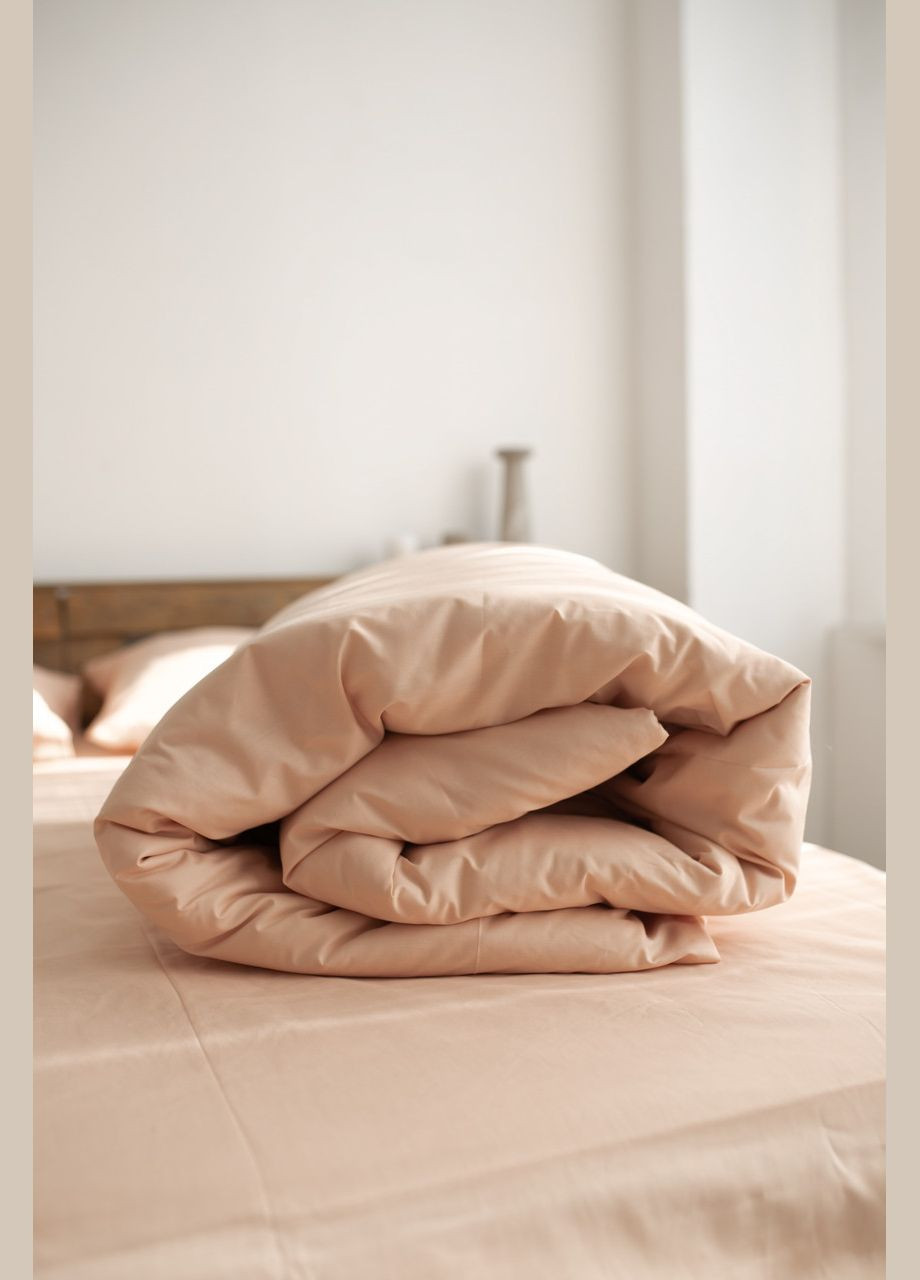 Постільна білизна Варена бавовна Двоспальна 180 x 220 Однотонний Пудровий 50 х 70 No Brand (296662436)