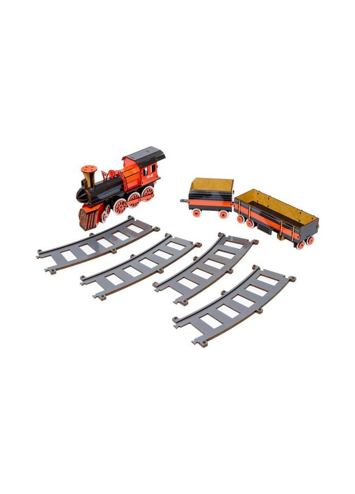 Дерев'яний 3D конструктор "Потяг" Puz-00924, 231 деталь No Brand (330601225)