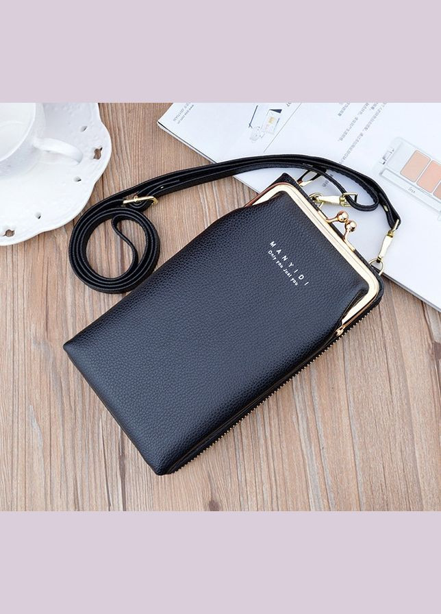 Женская мини сумочка клатч маленькая сумка для телефона черная ManYiDi (340113305)