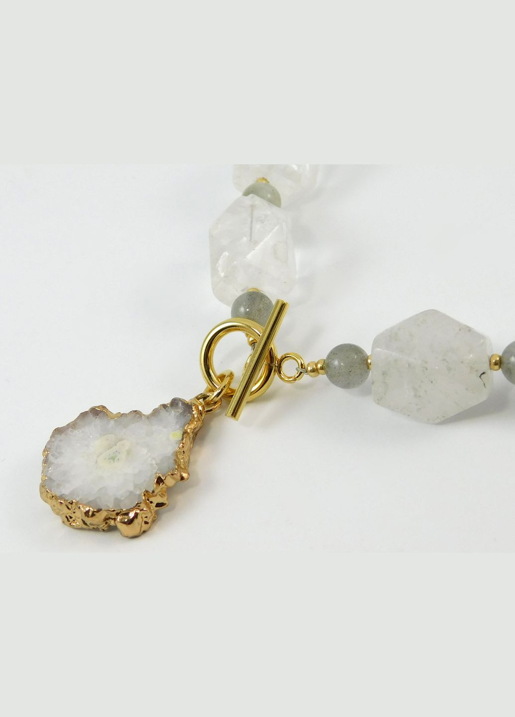 Ожерелье "Ледовая гора" Горный хрусталь, Лабрадор Fursa fashion (322315192)