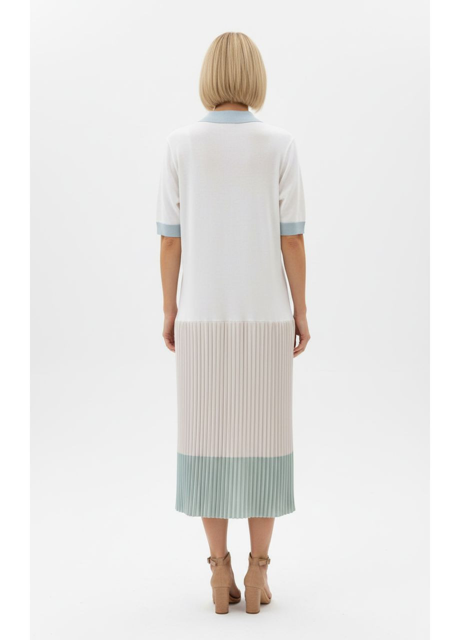 Бежева кежуал літня плісирована сукня міді блакитний Number Nine