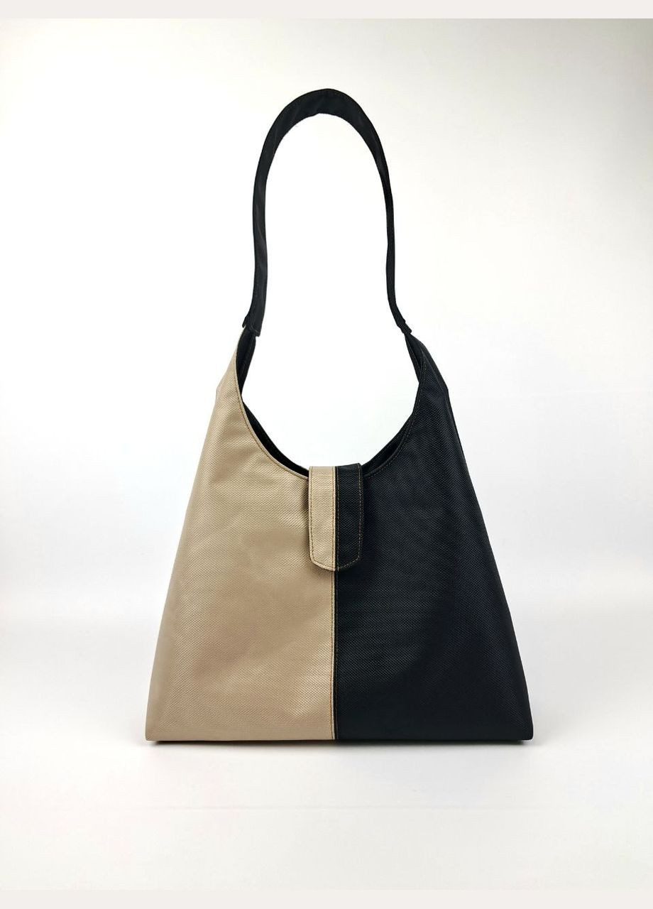 Сумка женская бежевая чорна из оксфорда на плече No Brand (325879094)