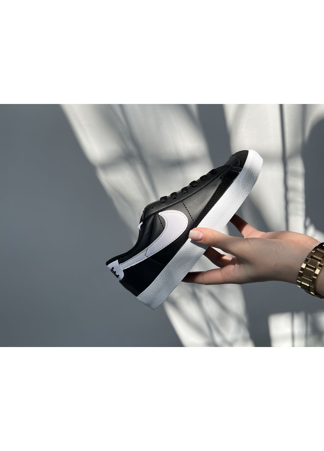 КРОССОВКИ ЖЕНСКИЕ NIKE BLAZER LOW BLACK / WHITE НАЙК БЛЕЙЗЕР No Brand чёрные демисезоны (368884653)