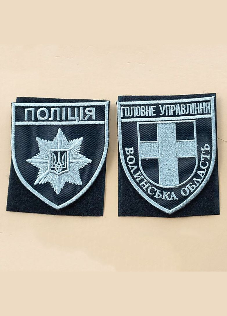 Шеврон Главное Управление Национальной Полиции - Волынская область (темное серебро) No Brand (336381534)