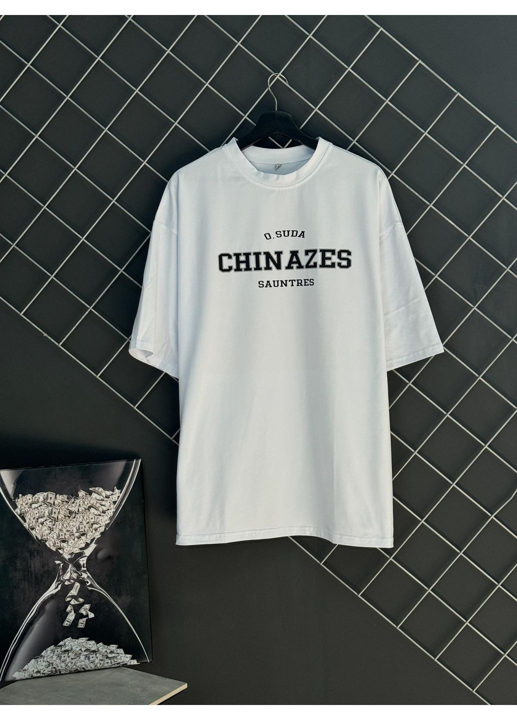 Белая футболка оверсайз chinazes Luna