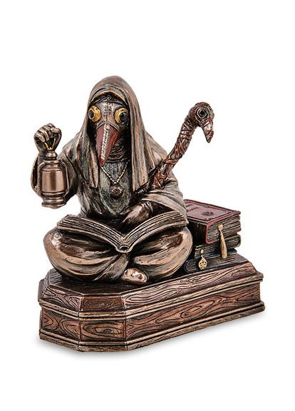 Статуэтка в стиле Фэнтези Чумной доктор - гробовщик 13 см 1907250 полистоун покрытый бронзой Veronese (302239022)