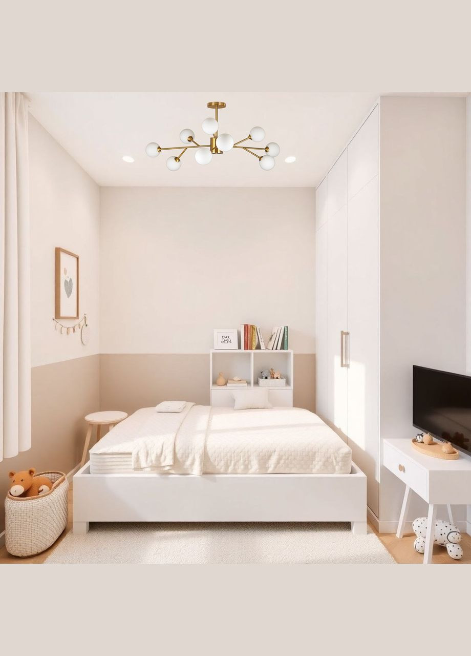 Бронзовая современная люстра на 9 плафонов ( 52-9806-9 BRZ+WH) No Brand (370072002)