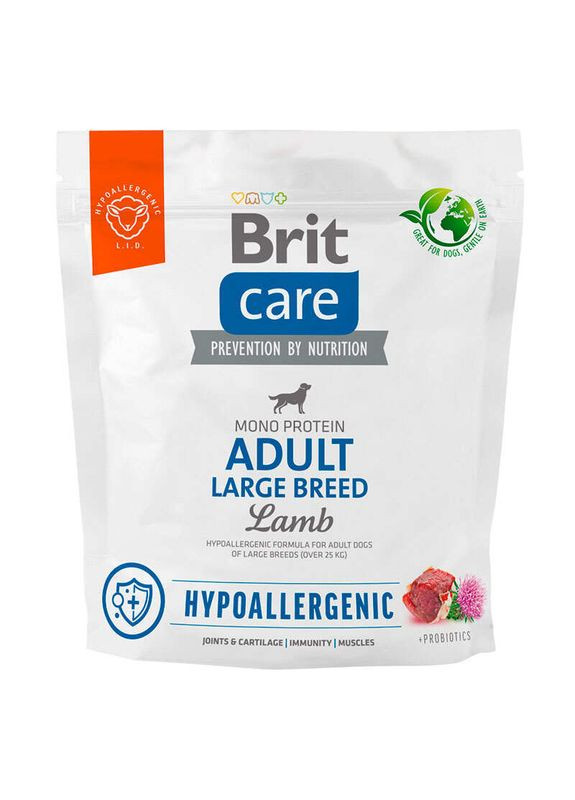 Сухой корм для собак Care Dog Hypoallergenic Adult Large Breed 1кг, с ягненком Brit (292258573)