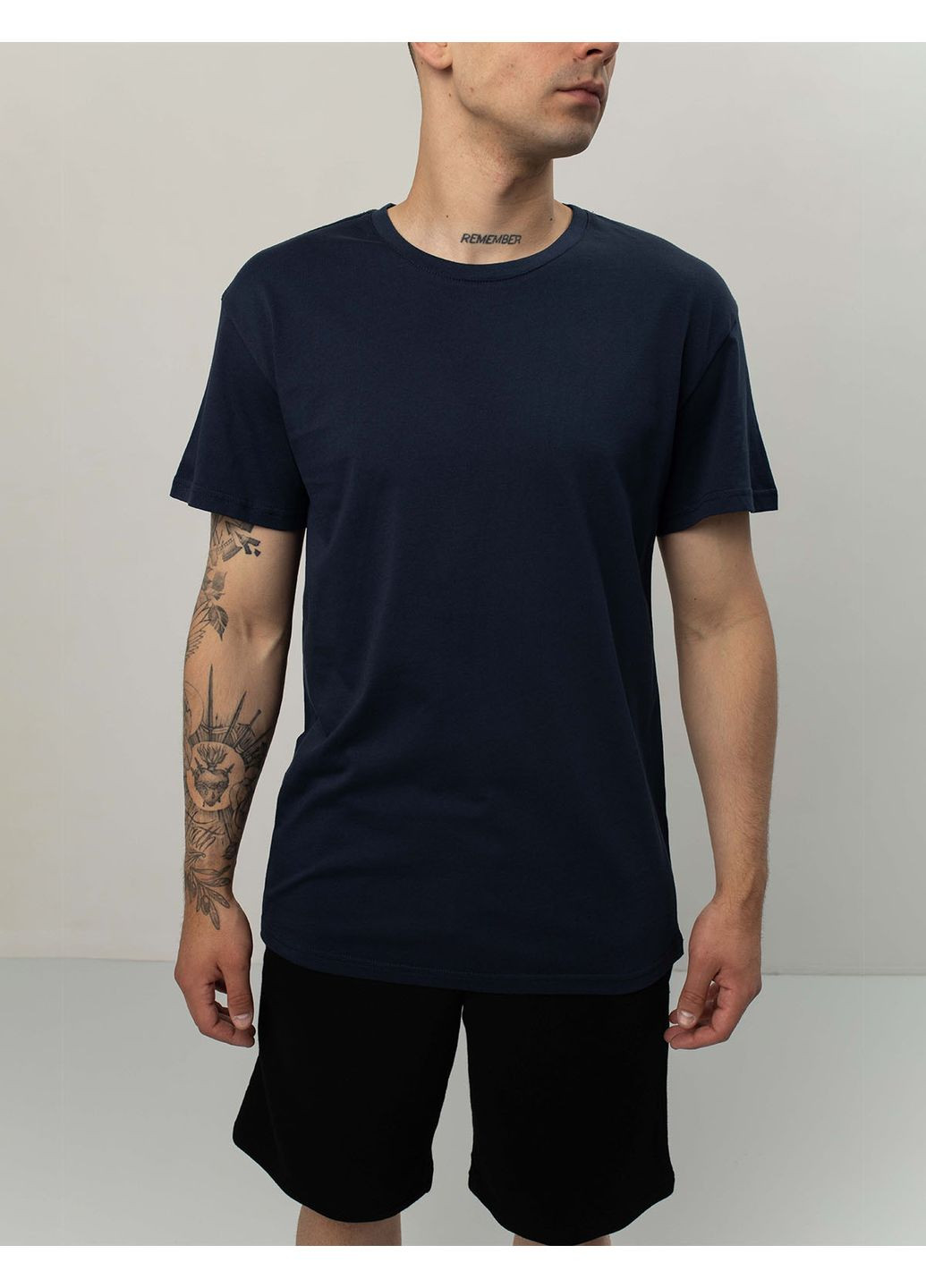 Темно-синяя унисекс футболка коттон (0011600sml3xl) Casual Trend №116