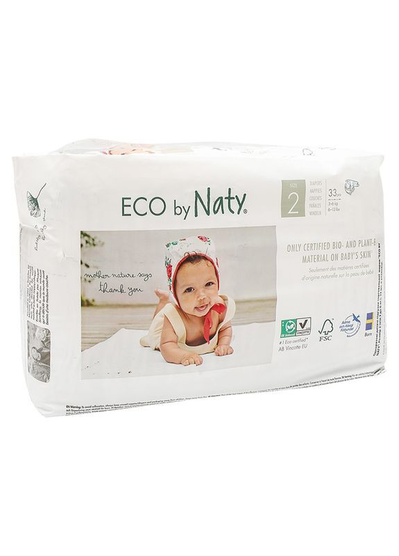 Органічні підгузки Eco by розмір 2 (від 3 до 6 кг) 33 шт. 178365 Naty (271039586)
