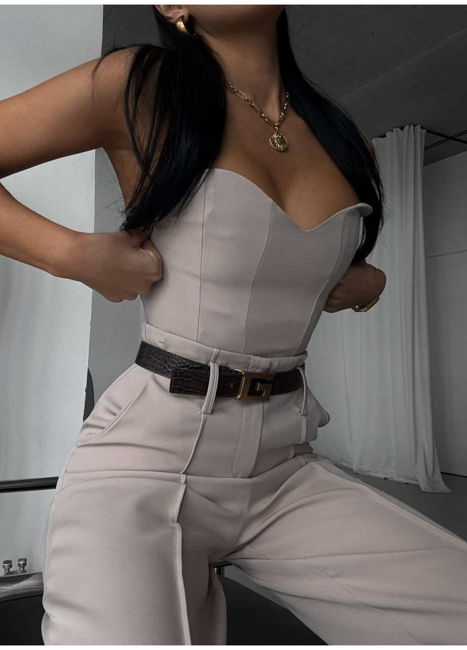 Жіночий костюм з корсетним топом та прямими штанами Україна (351480429)