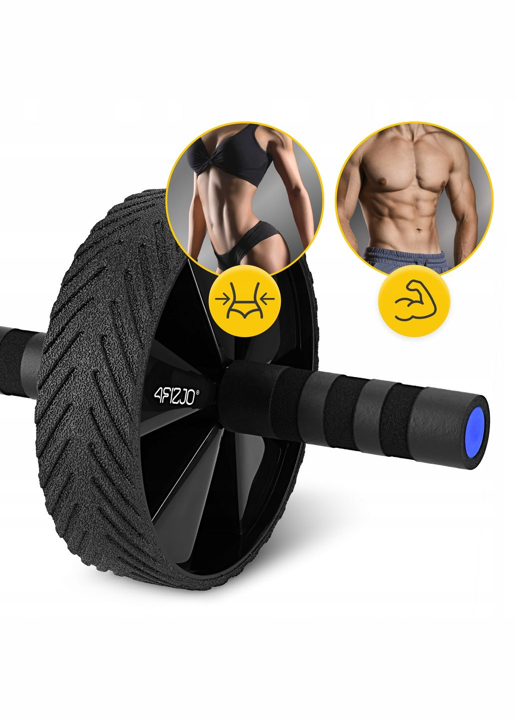 Ролик (гимнастическое колесо) для пресса Ab Wheel Black/Blue () 4FIZJO P-5907739314857 (342758089)