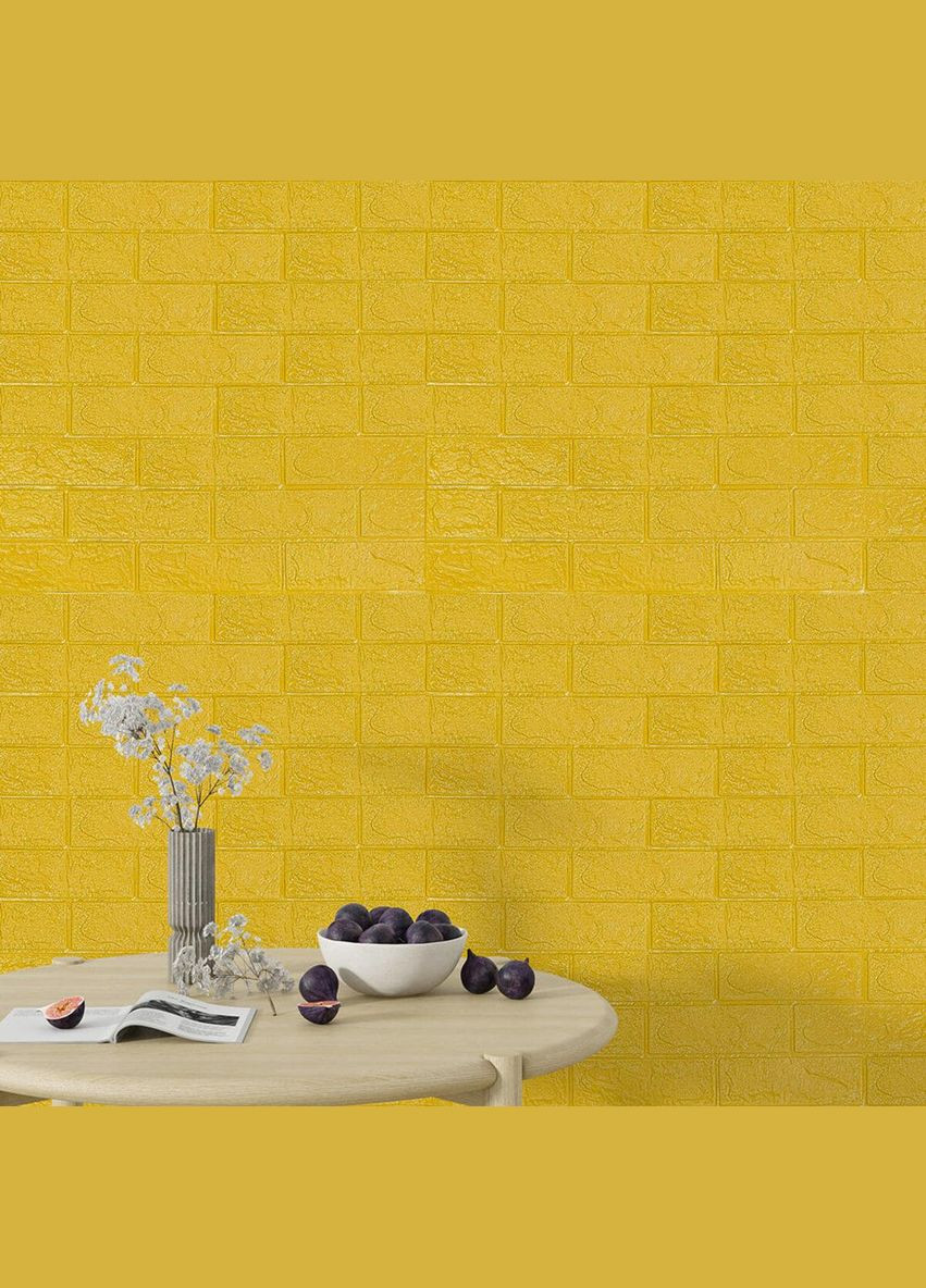 3D панель самоклеюча цегла Жовта 700х770х3мм (010-3) SW-00001894 Sticker Wall (300242318)