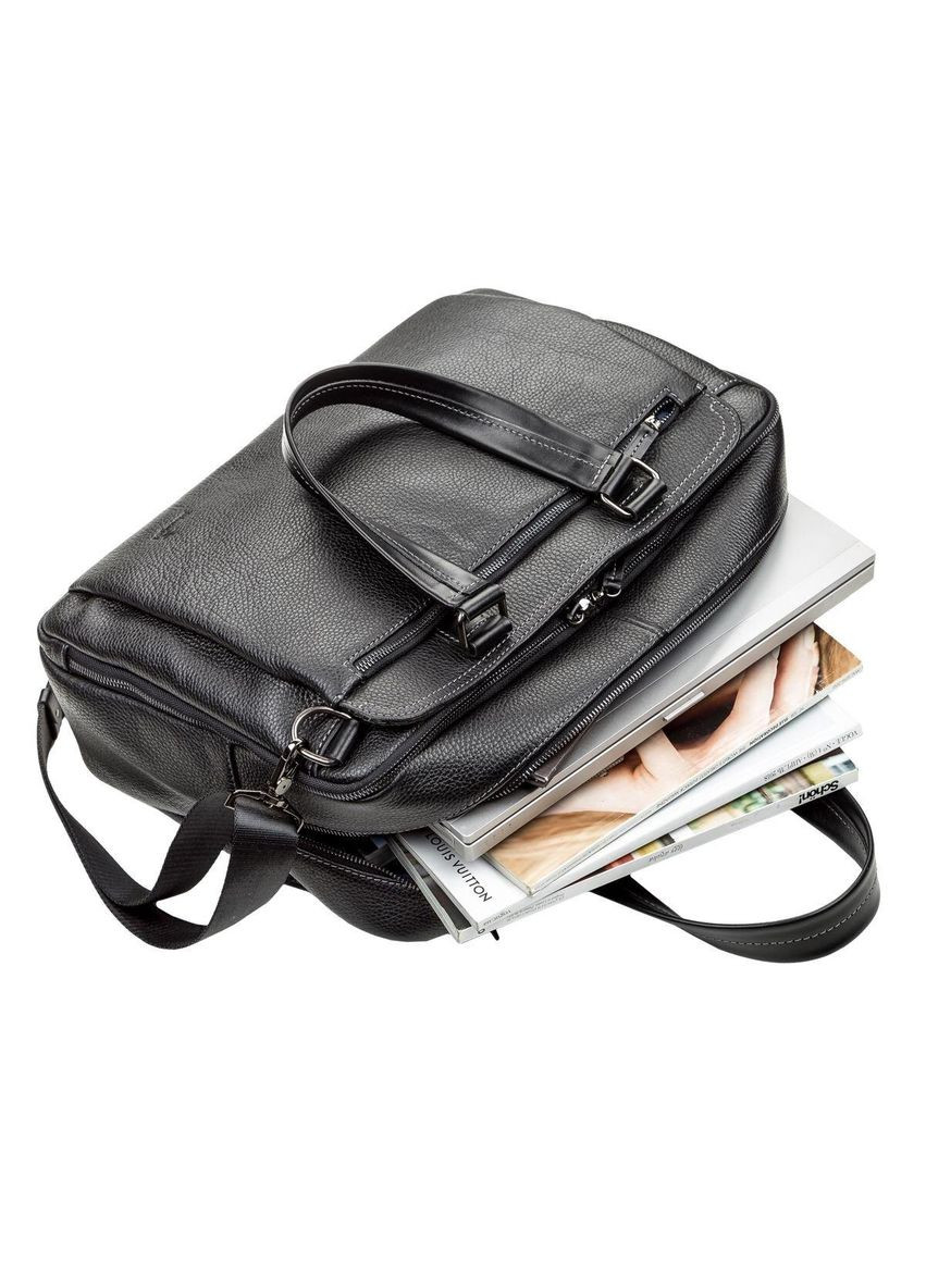 Сумка чоловіча 11123 шкіряна Чорна Shvigel (329146413)