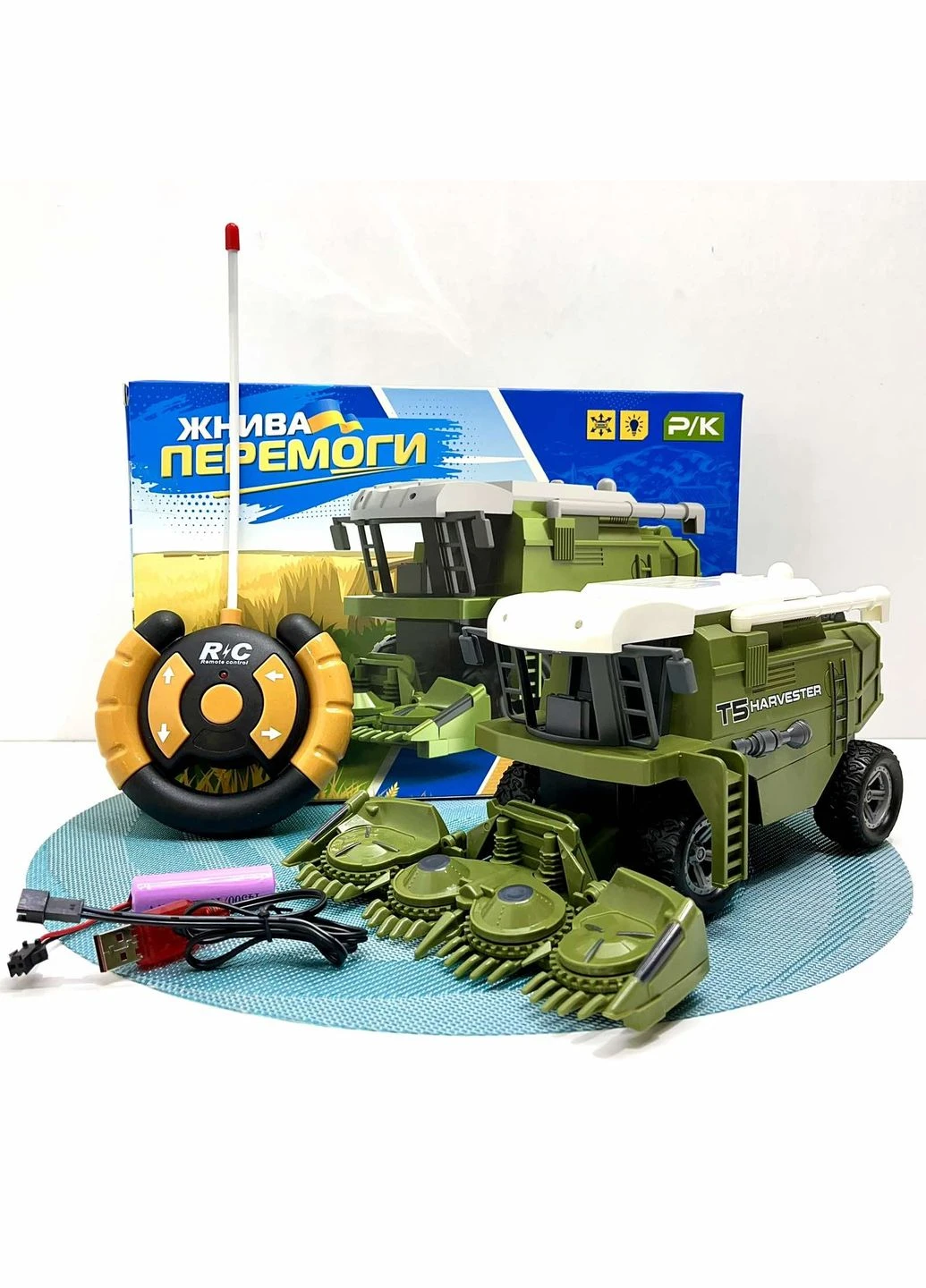 Комбайн на радиоуправлении с резиновыми колесами 21 см (M 4949) Limo Toy (301421016)