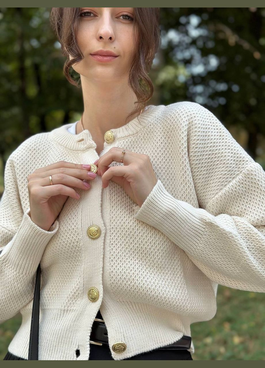 Бежевый демисезонный кардиган La Pomme