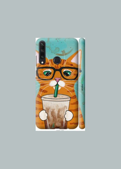 Чехол на Huawei Y6p Зеленоглазый кот в очках "4054m-1952-2448" Endorphone (362605681)