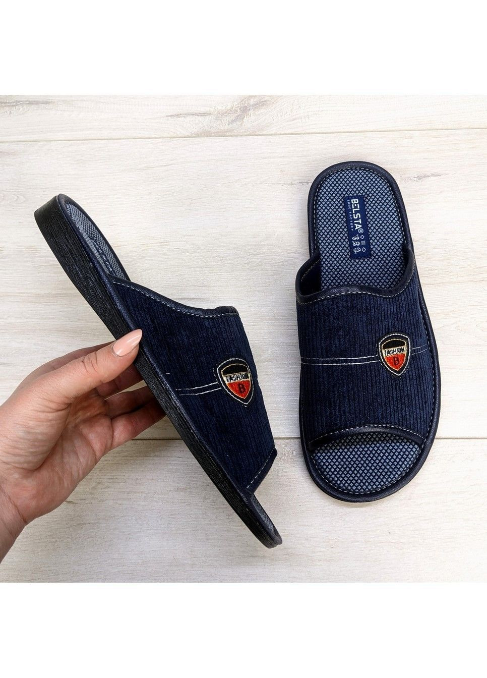 Синие тапочки мужские комнатные Белста