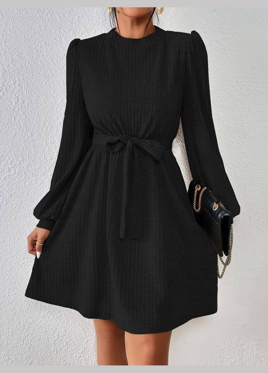 Черное кэжуал платье No Brand однотонное