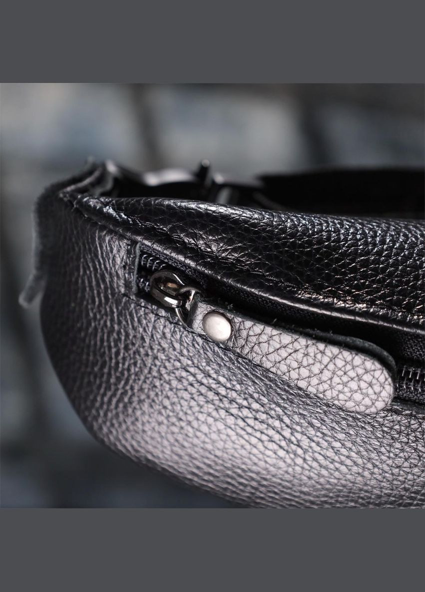 Сумка на пояс через плече шкіряна чоловіча Чорний 35564 Shvigel (334673986)