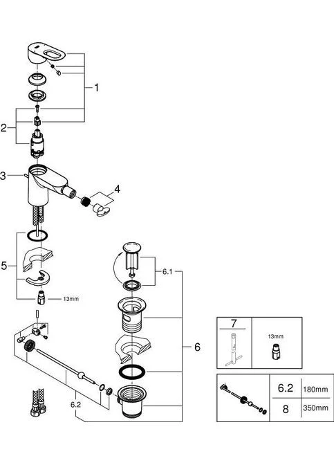 Смеситель BauLoop bidet (23338000) Grohe (390925690)