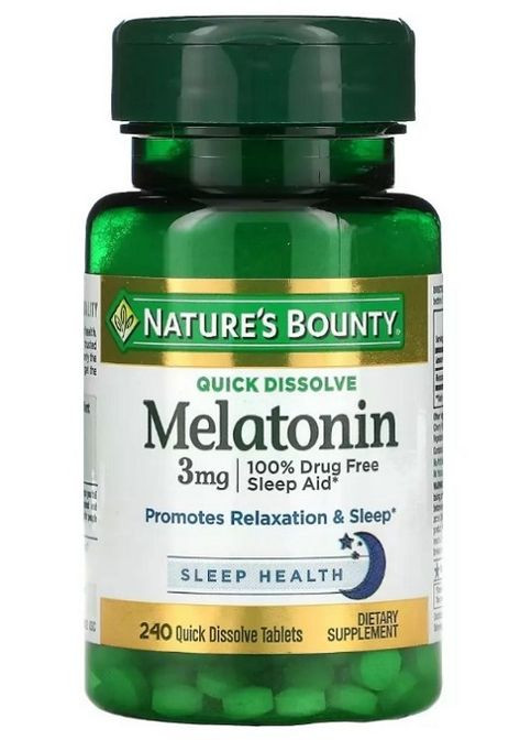 Melatonin 3 mg Quick Dissolve 240 Tabs Nature's Bounty (295045430)