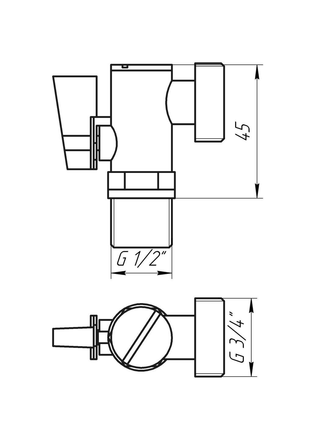 Кран шаровой угловой с фильтром 1/2”x3/4” А7041(7043) Solomon (335426264)