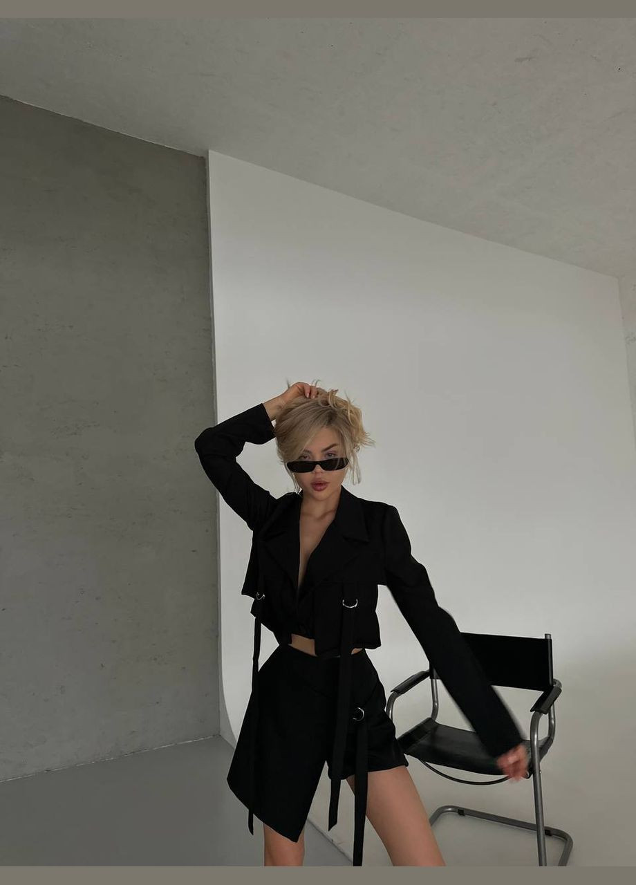 Жіночий костюм спідниця та піджак колір чорний р.42/44 454740 New Trend (290111553)
