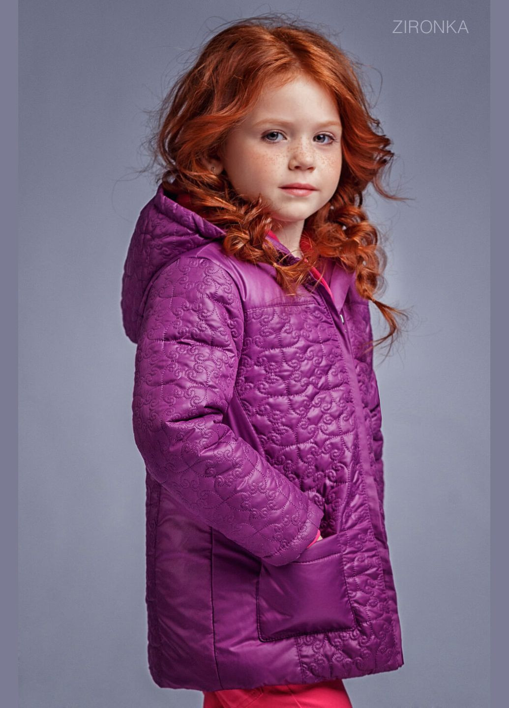 Фіолетова демісезонна демісезонна куртка для дівчинки Zironka