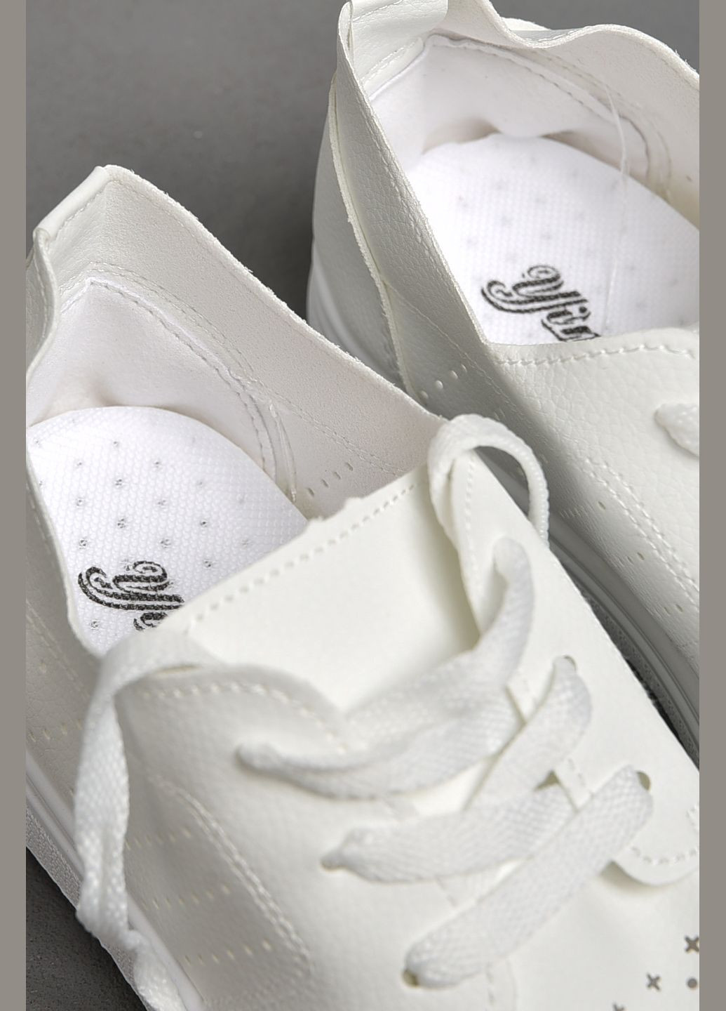 Мокасини жіночі білого кольору на шнурівці Let's Shop (290011267)